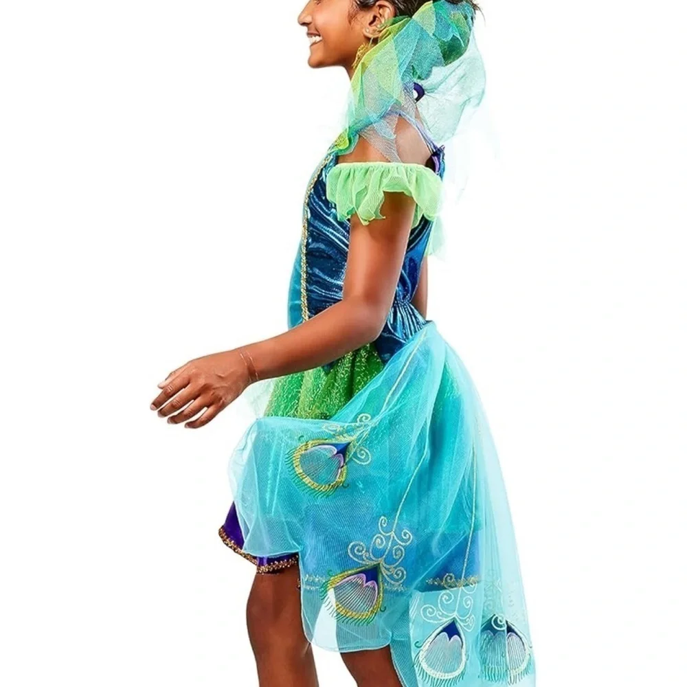 Enchanting Fairy Costume for Kids - Blue and Green Girl's Peacock Costume Dress